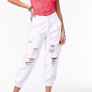 LF White Cargo Pants NWT